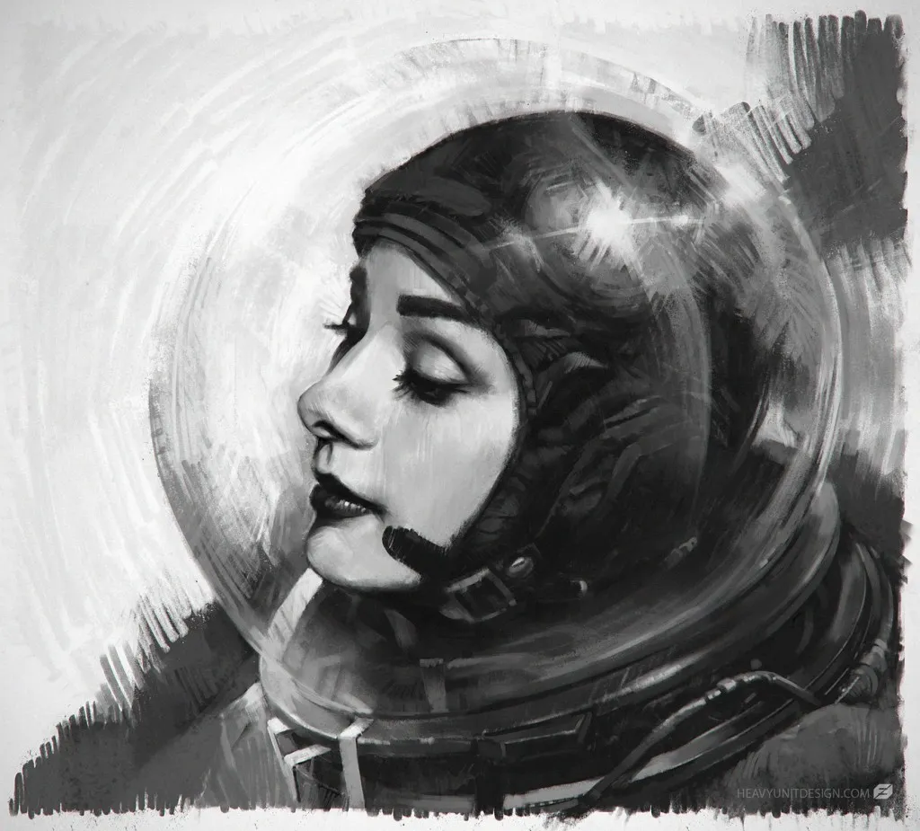 A personal image: "a study of Audrey Hepburn that turned into an astronaut".