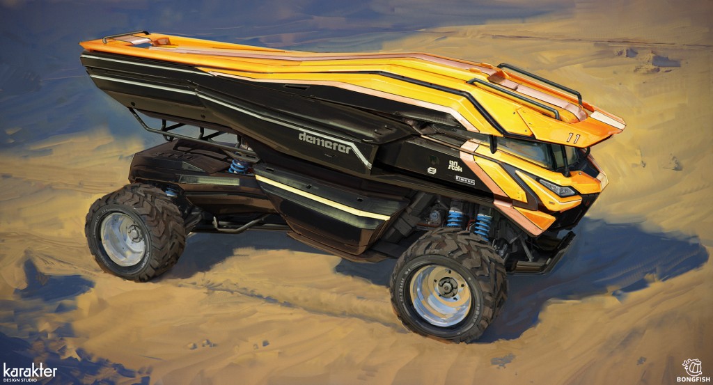 A 'Dakar Rally'-style truck concept for Gauntlet, a racing game from Austrian studio Bongfish.