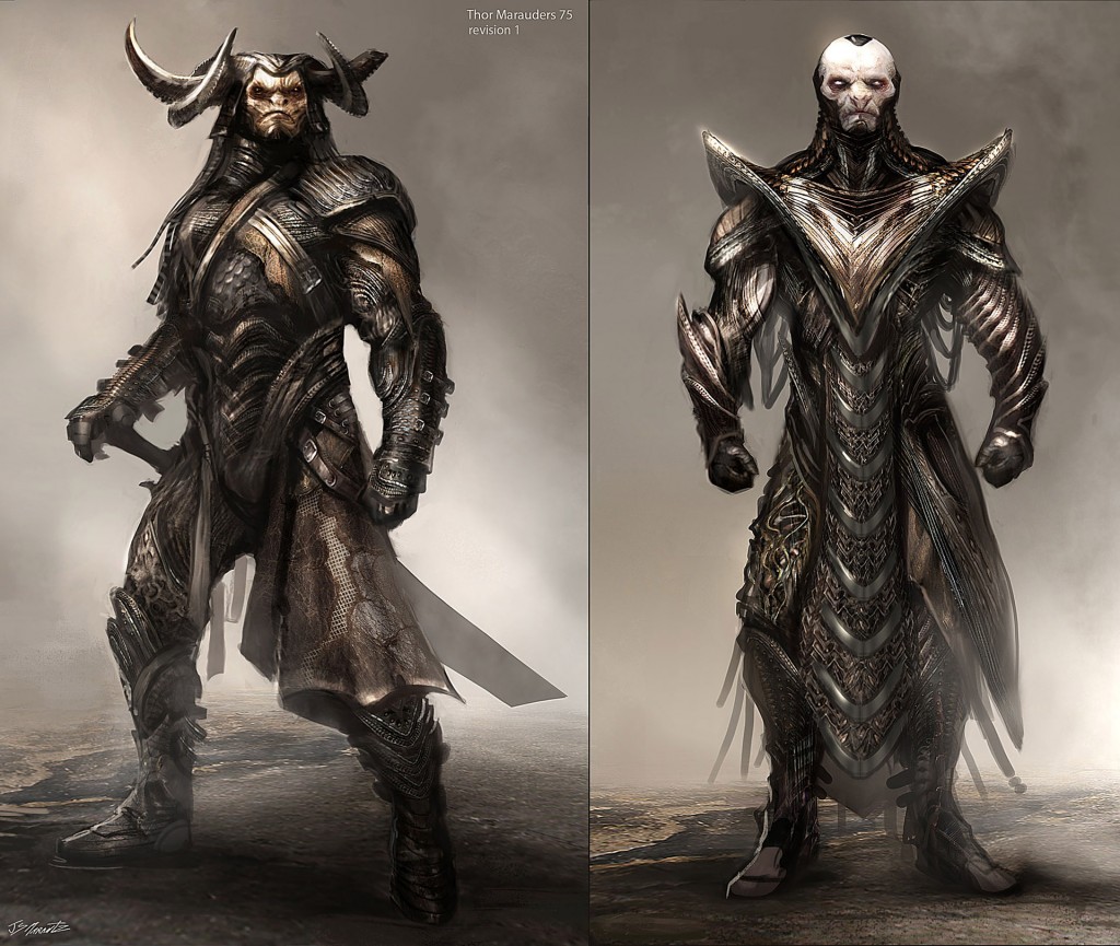 Concept art of the Marauders from Thor: The Dark World, created for costume designer Wendy Partridge.