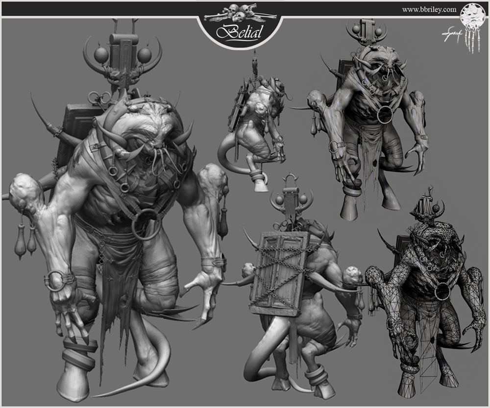 Belial: a personal work created for the Dominance War IV art challenge. Low and high-poly models.