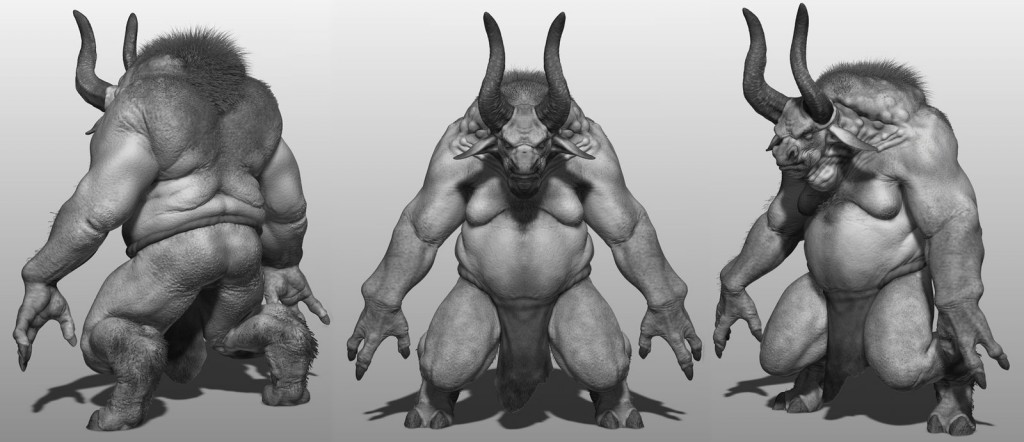 Minotaur: a character created for ZBrushWorkshops by Danny Williams.