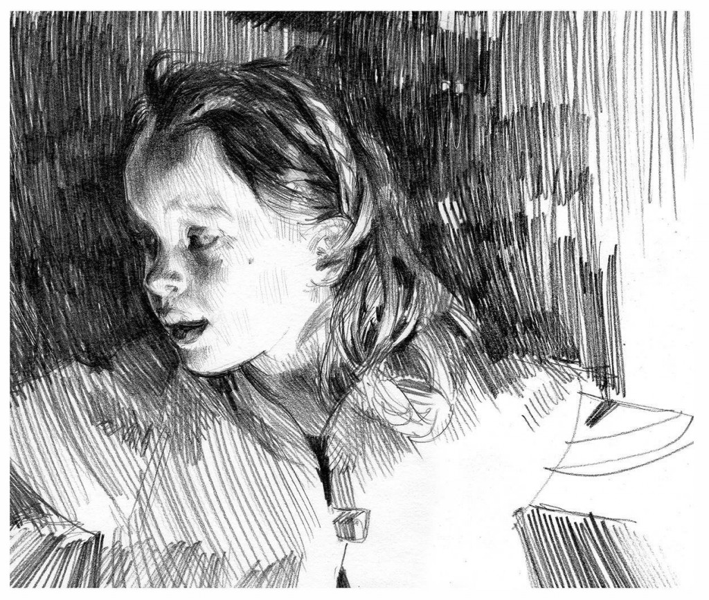 Amy: a pencil portrait of Andrei's daughter.