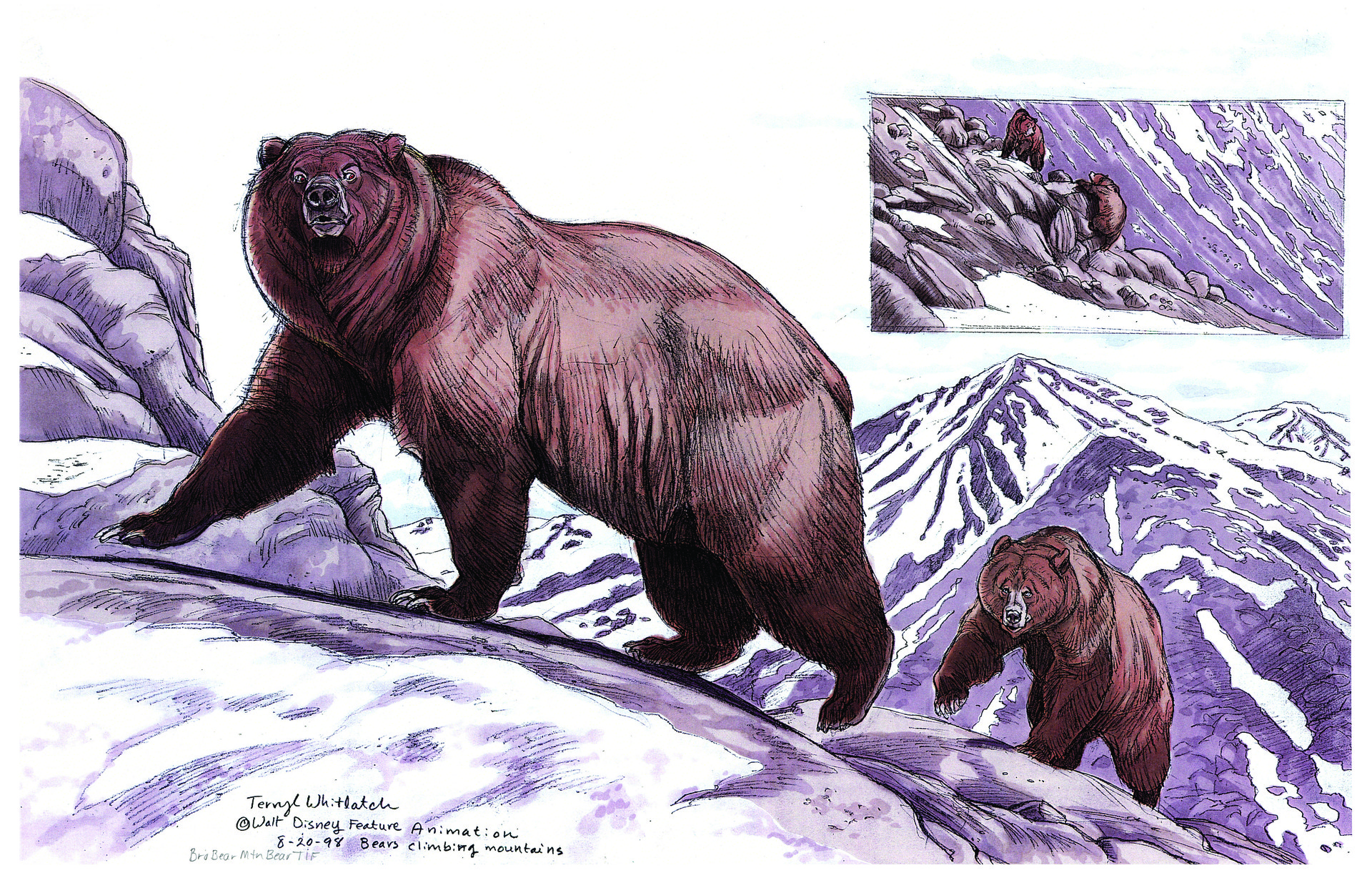 Concept art for Disney's animated feature Brother Bear.