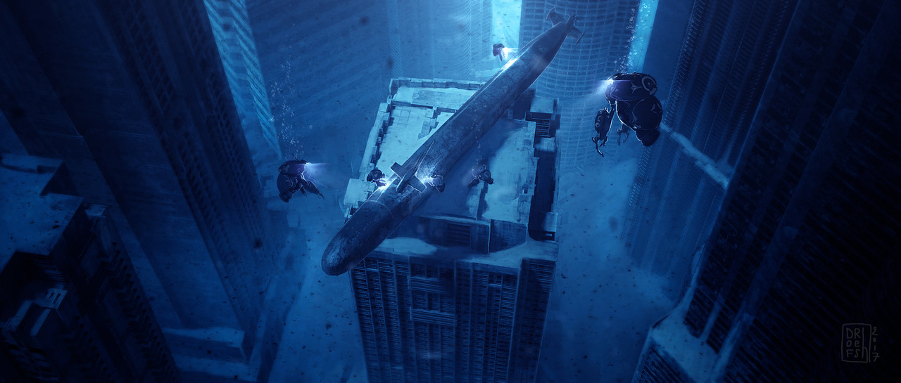 Honorable Mention, Beneath the Waves: Keyframe Concept Art