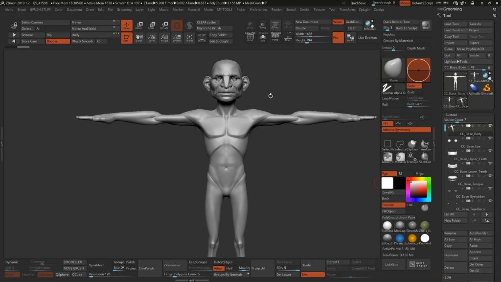 character creation zbrush how many hours