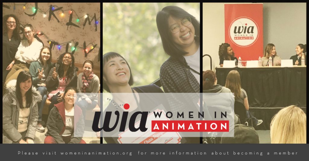 Women in Animation banner with photos of members 
