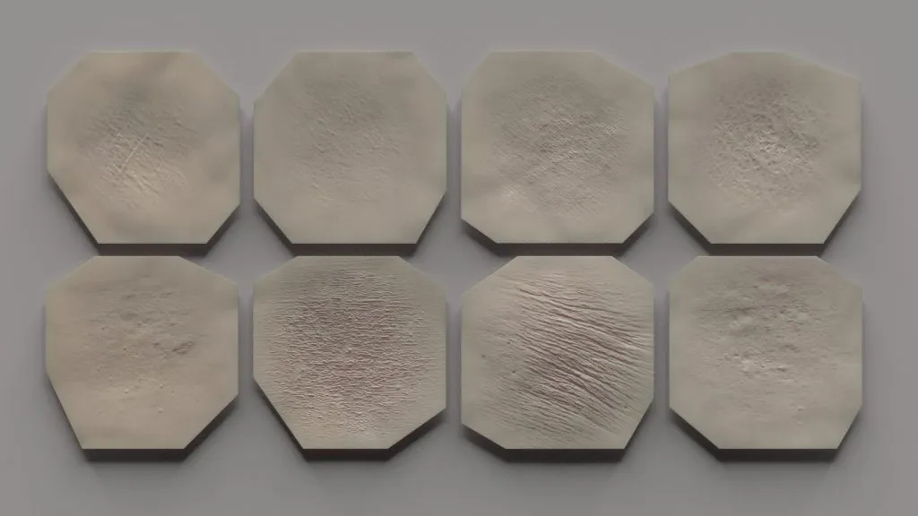 Eight swatches of skin textures are shown in a 4 x 2 row