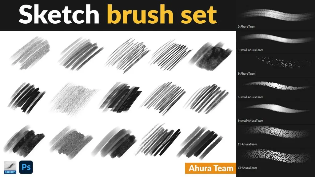 Pencil Brush Photoshop Collection  Sketch photoshop Graphic design  photoshop Photoshop brushes