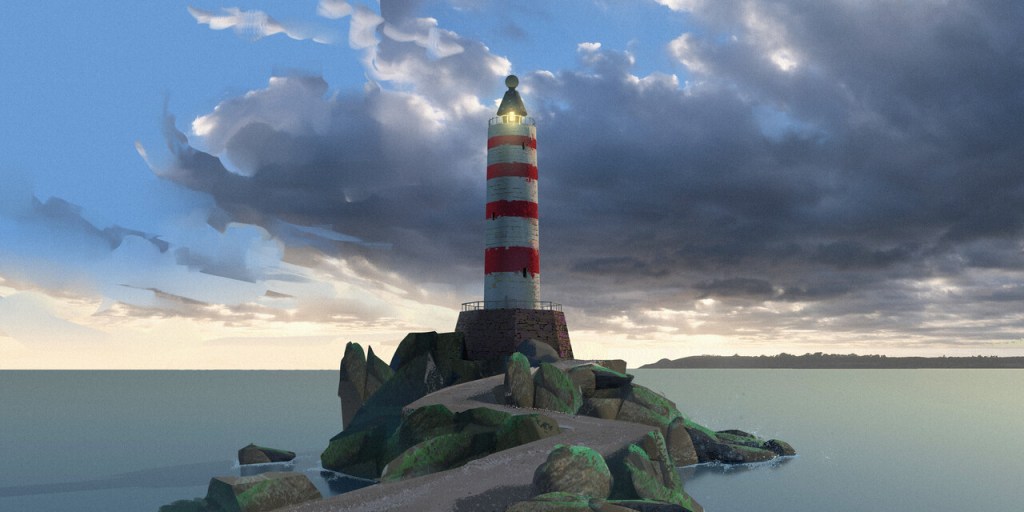 Digital Illustration of a lighthouse