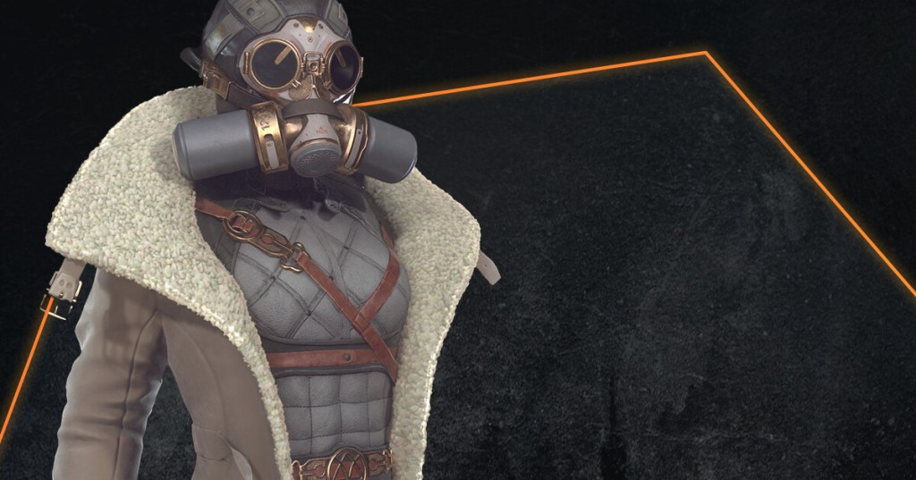 A banner for TRACE studio's article depicting a steampunk character in a gas mask-type device
