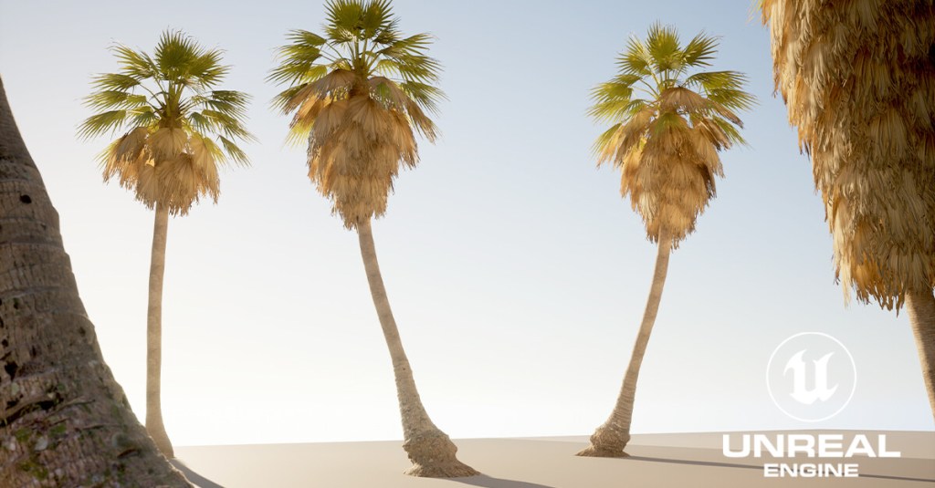 Renders of palm trees in UE
