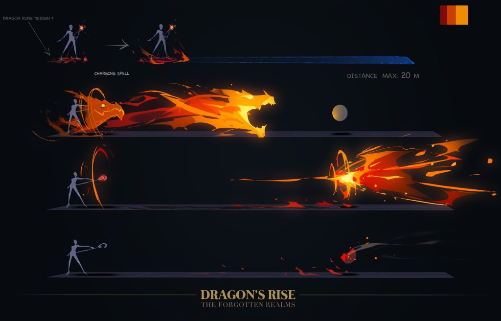 Red fire effect by 1st place Dragon’s Rise: The Forgotten Realms – VFX Art winner Jean-Luc Kol